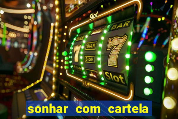 sonhar com cartela de bingo